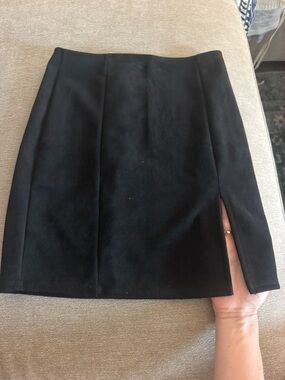Classic Black Mini Skirt with Side Slit